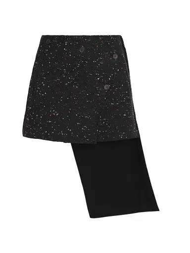 Courreges Women's Oblique Tweed Miniskirt - Black | Thumbnail 1 Courreges Women's Oblique Tweed Miniskirt - Black | Thumbnail 1