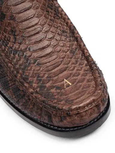 Acne Studios Men's Boafer Light Hiss Snake-Embossed Leather Loafers - Brown - Size 13 | Thumbnail 5 Acne Studios Men's Boafer Light Hiss Snake-Embossed Leather Loafers - Brown - Size 13 | Thumbnail 5