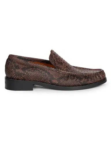Acne Studios Men's Boafer Light Hiss Snake-Embossed Leather Loafers - Brown - Size 13 | Thumbnail 1 Acne Studios Men's Boafer Light Hiss Snake-Embossed Leather Loafers - Brown - Size 13 | Thumbnail 1