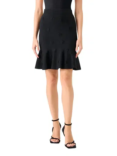Akris punto Women's Dot Knit Flared Knee-Length Skirt - Black | Thumbnail 2 Akris punto Women's Dot Knit Flared Knee-Length Skirt - Black | Thumbnail 2
