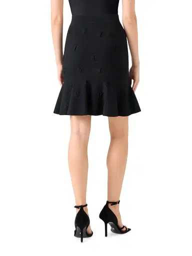 Akris punto Women's Dot Knit Flared Knee-Length Skirt - Black | Thumbnail 4 Akris punto Women's Dot Knit Flared Knee-Length Skirt - Black | Thumbnail 4