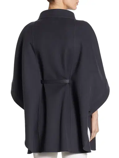Loro Piana Women's Salzburg Belted Cashmere Cape - Shady Slate | Thumbnail 3 Loro Piana Women's Salzburg Belted Cashmere Cape - Shady Slate | Thumbnail 3