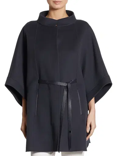 Loro Piana Women's Salzburg Belted Cashmere Cape - Shady Slate | Thumbnail 1 Loro Piana Women's Salzburg Belted Cashmere Cape - Shady Slate | Thumbnail 1