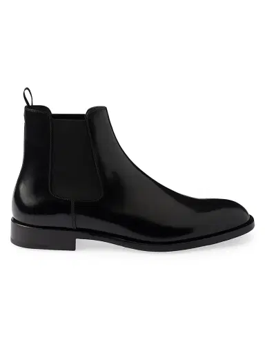 Prada Men's Brushed Leather Chelsea Boots - Black - Size 8.5 | Thumbnail 1 Prada Men's Brushed Leather Chelsea Boots - Black - Size 8.5 | Thumbnail 1