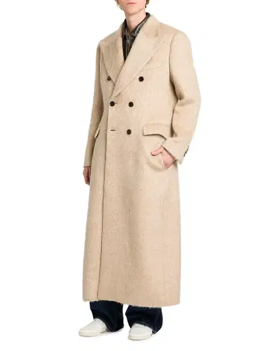 Dolce & Gabbana Men's Mohair-Wool Double-Breasted Coat | Thumbnail 4 Dolce & Gabbana Men's Mohair-Wool Double-Breasted Coat | Thumbnail 4