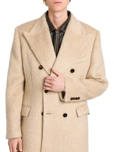 Dolce & Gabbana Men's Mohair-Wool Double-Breasted Coat | Thumbnail 6 Dolce & Gabbana Men's Mohair-Wool Double-Breasted Coat | Thumbnail 6