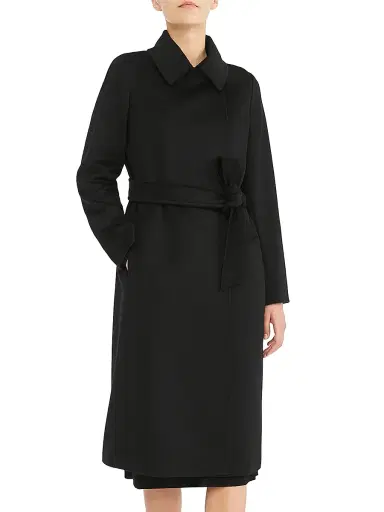 Max Mara Women's Wool Robe Coat - Black - Size 0 | Thumbnail 2 Max Mara Women's Wool Robe Coat - Black - Size 0 | Thumbnail 2