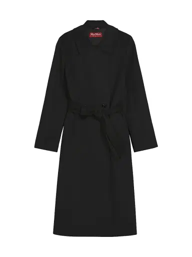 Max Mara Women's Wool Robe Coat - Black - Size 0 | Thumbnail 1 Max Mara Women's Wool Robe Coat - Black - Size 0 | Thumbnail 1