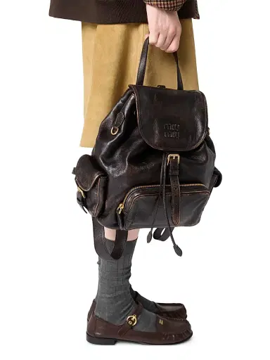 Miu Miu Women's Leather Backpack | Thumbnail 4 Miu Miu Women's Leather Backpack | Thumbnail 4