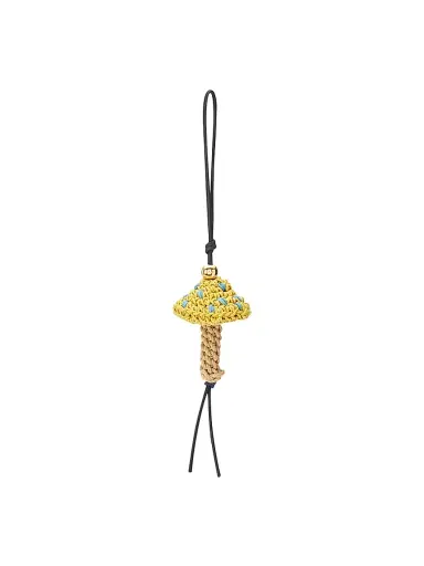 LOEWE Women's Linen-Blend Mushroom Charm - Yellow Natural | Thumbnail 1 LOEWE Women's Linen-Blend Mushroom Charm - Yellow Natural | Thumbnail 1