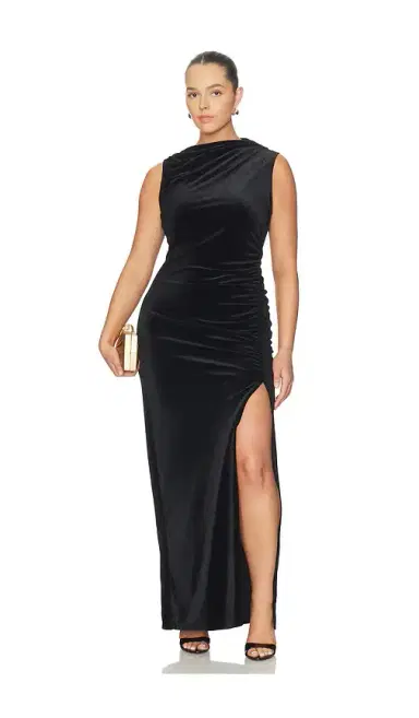 GOOD AMERICAN Velvet High Neck Maxi Dress | Thumbnail 2 GOOD AMERICAN Velvet High Neck Maxi Dress | Thumbnail 2