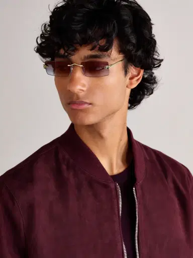 Cartier Eyewear Panthère de Cartier Rectangular-Frame Rimless Gold-Tone Sunglasses - Men | Thumbnail 2 Cartier Eyewear Panthère de Cartier Rectangular-Frame Rimless Gold-Tone Sunglasses - Men | Thumbnail 2