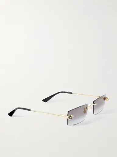 Cartier Eyewear Panthère de Cartier Rectangular-Frame Rimless Gold-Tone Sunglasses - Men | Thumbnail 4 Cartier Eyewear Panthère de Cartier Rectangular-Frame Rimless Gold-Tone Sunglasses - Men | Thumbnail 4