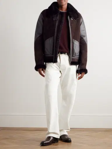 Ralph Lauren Purple Label Lutton Aviator Leather-Trimmed Shearling Jacket - Men | Thumbnail 2 Ralph Lauren Purple Label Lutton Aviator Leather-Trimmed Shearling Jacket - Men | Thumbnail 2