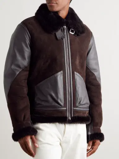 Ralph Lauren Purple Label Lutton Aviator Leather-Trimmed Shearling Jacket - Men | Thumbnail 3 Ralph Lauren Purple Label Lutton Aviator Leather-Trimmed Shearling Jacket - Men | Thumbnail 3