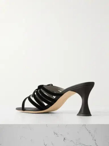 Manolo Blahnik Clementel 70 Velvet-trimmed Satin Mules | Thumbnail 3 Manolo Blahnik Clementel 70 Velvet-trimmed Satin Mules | Thumbnail 3