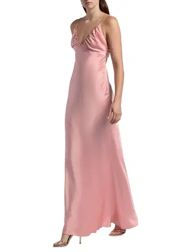 LoveShackFancy Women's Mystara Satin Maxi Slipdress | Thumbnail 2 LoveShackFancy Women's Mystara Satin Maxi Slipdress | Thumbnail 2