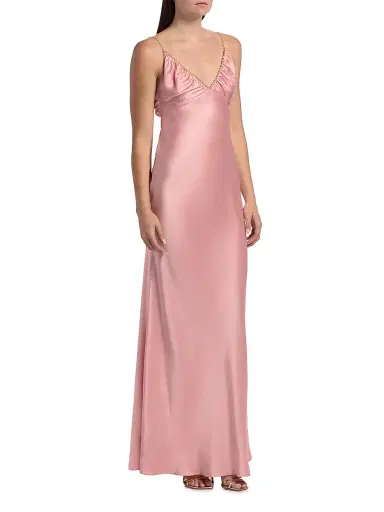 LoveShackFancy Women's Mystara Satin Maxi Slipdress | Thumbnail 4 LoveShackFancy Women's Mystara Satin Maxi Slipdress | Thumbnail 4