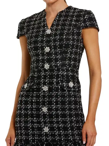 Mac Duggal Women's Boucle Tweed Midi-Dress - Black Silver - Size 14 | Thumbnail 3 Mac Duggal Women's Boucle Tweed Midi-Dress - Black Silver - Size 14 | Thumbnail 3