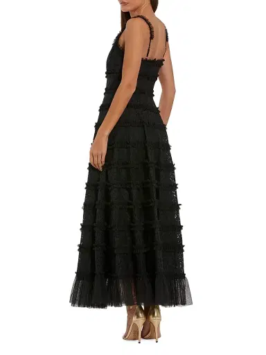 Mac Duggal Women's Ruffled Lace Midi-Dress - Black - Size 14 | Thumbnail 2 Mac Duggal Women's Ruffled Lace Midi-Dress - Black - Size 14 | Thumbnail 2
