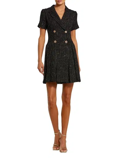 Mac Duggal Women's Tweed Blazer Minidress - Black | Thumbnail 2 Mac Duggal Women's Tweed Blazer Minidress - Black | Thumbnail 2