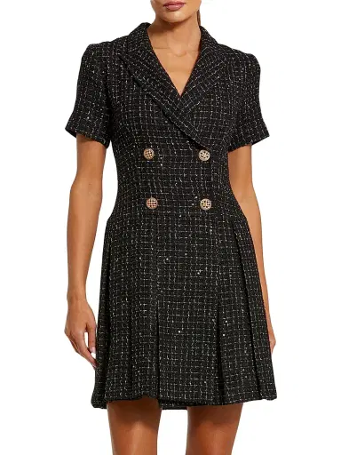 Mac Duggal Women's Tweed Blazer Minidress - Black | Thumbnail 1 Mac Duggal Women's Tweed Blazer Minidress - Black | Thumbnail 1
