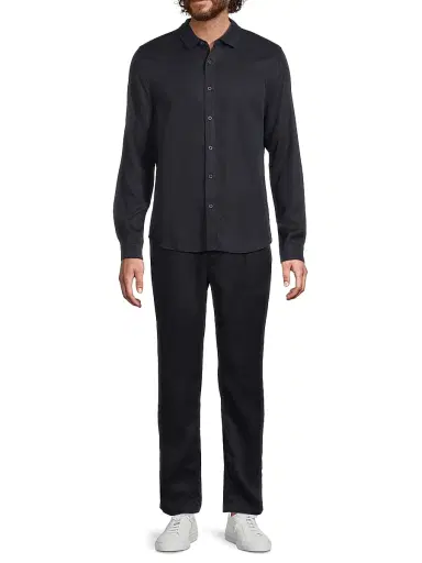 Onia Men's Pleated Tapered Pants - Midnight | Thumbnail 2 Onia Men's Pleated Tapered Pants - Midnight | Thumbnail 2