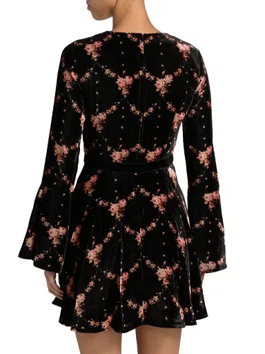 Cara Cara Women's Rosabella Floral Velvet A-Line Minidress - Trellis Black | Thumbnail 5 Cara Cara Women's Rosabella Floral Velvet A-Line Minidress - Trellis Black | Thumbnail 5