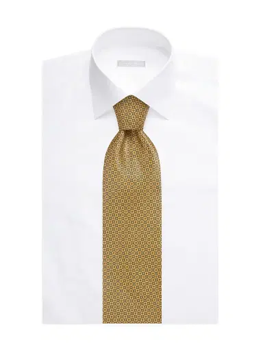 Stefano Ricci Men's Tonal Geometric Silk Tie - Yellow | Thumbnail 2 Stefano Ricci Men's Tonal Geometric Silk Tie - Yellow | Thumbnail 2