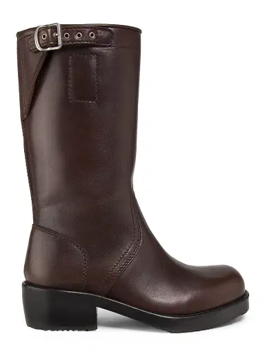 Dries Van Noten Women's Leather Boots - Dark Brown | Thumbnail 1 Dries Van Noten Women's Leather Boots - Dark Brown | Thumbnail 1