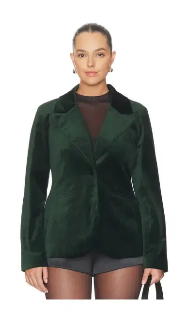 Good American Velvet Sculpted Blazer | Thumbnail 2 Good American Velvet Sculpted Blazer | Thumbnail 2