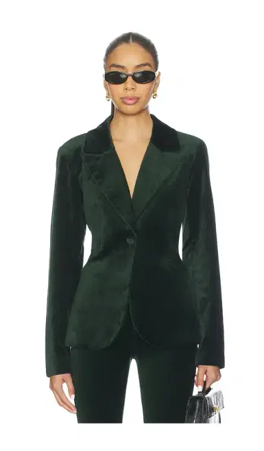 Good American Velvet Sculpted Blazer | Thumbnail 1 Good American Velvet Sculpted Blazer | Thumbnail 1