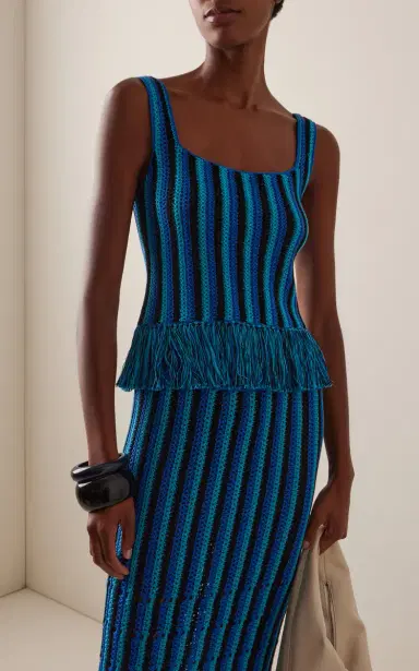 ESCVDO Misti Fringed Crocheted Cotton Tank Top | Thumbnail 2 ESCVDO Misti Fringed Crocheted Cotton Tank Top | Thumbnail 2