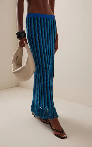 ESCVDO Misti Fringed Crocheted Cotton Midi Skirt | Thumbnail 3 ESCVDO Misti Fringed Crocheted Cotton Midi Skirt | Thumbnail 3