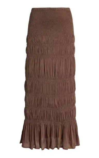 By Malene Birger Ilona Smocked Satin Maxi Skirt | Thumbnail 5 By Malene Birger Ilona Smocked Satin Maxi Skirt | Thumbnail 5