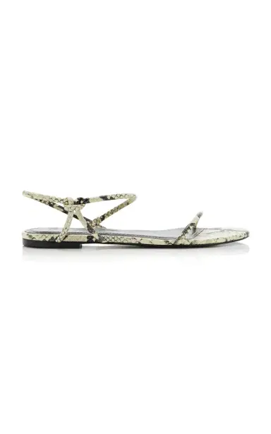 Staud Laurel Snake-Effect Leather Sandals | Thumbnail 3 Staud Laurel Snake-Effect Leather Sandals | Thumbnail 3
