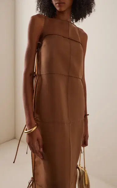 STAUD Chandler Tie-Detailed Organza Midi Dress | Thumbnail 3 STAUD Chandler Tie-Detailed Organza Midi Dress | Thumbnail 3