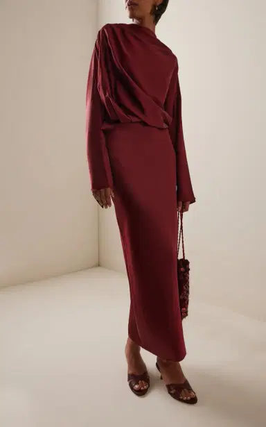 STAUD Phoebe Draped Silk Maxi Dress | Thumbnail 2 STAUD Phoebe Draped Silk Maxi Dress | Thumbnail 2