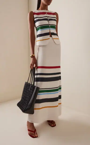 Cala de la Cruz Exclusive Tua Striped Linen Maxi Skirt | Thumbnail 2 Cala de la Cruz Exclusive Tua Striped Linen Maxi Skirt | Thumbnail 2
