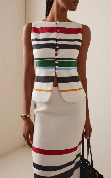 Cala de la Cruz Exclusive Genova Striped Linen Top | Thumbnail 2 Cala de la Cruz Exclusive Genova Striped Linen Top | Thumbnail 2