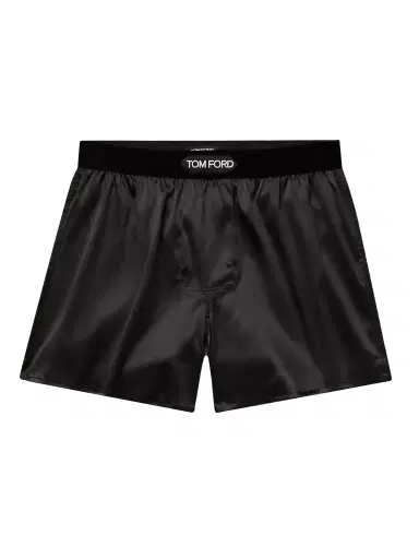Tom Ford Velvet-Trimmed Stretch-Silk Satin Boxer Shorts - Men | Thumbnail 1 Tom Ford Velvet-Trimmed Stretch-Silk Satin Boxer Shorts - Men | Thumbnail 1