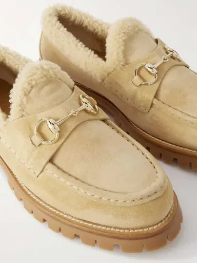 Gucci Sylke Horsebit-embellished Shearling Loafers | Thumbnail 4 Gucci Sylke Horsebit-embellished Shearling Loafers | Thumbnail 4