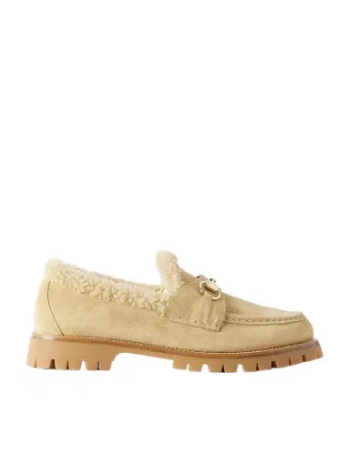 Gucci Sylke Horsebit-embellished Shearling Loafers | Thumbnail 1 Gucci Sylke Horsebit-embellished Shearling Loafers | Thumbnail 1