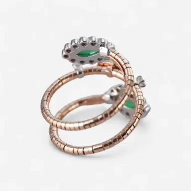 Tavanti Tavanti 18K Rose & White Gold Diamond, Green Aventurine & Rock Crystal Ring Sz. 7.5 by The Solist | Thumbnail 3 Tavanti Tavanti 18K Rose & White Gold Diamond, Green Aventurine & Rock Crystal Ring Sz. 7.5 by The Solist | Thumbnail 3