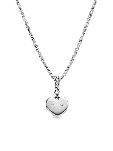 David Yurman Women's Petite Compass Heart Amulet in Sterling Silver with Diamond, 7.4MM - Silver | Thumbnail 4 David Yurman Women's Petite Compass Heart Amulet in Sterling Silver with Diamond, 7.4MM - Silver | Thumbnail 4