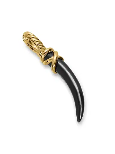 David Yurman Women's Petite Tusk Amulet in 18K Yellow Gold - Black Onyx | Thumbnail 3 David Yurman Women's Petite Tusk Amulet in 18K Yellow Gold - Black Onyx | Thumbnail 3