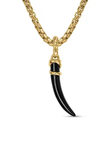 David Yurman Women's Petite Tusk Amulet in 18K Yellow Gold - Black Onyx | Thumbnail 4 David Yurman Women's Petite Tusk Amulet in 18K Yellow Gold - Black Onyx | Thumbnail 4