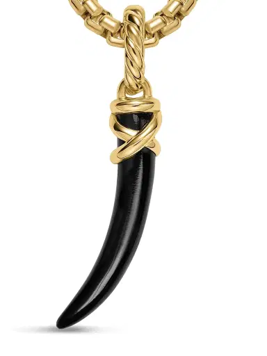 David Yurman Women's Petite Tusk Amulet in 18K Yellow Gold - Black Onyx | Thumbnail 5 David Yurman Women's Petite Tusk Amulet in 18K Yellow Gold - Black Onyx | Thumbnail 5