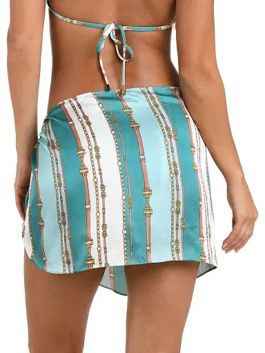 L'AGENCE Women's Marceline Belt-Print Satin Pareo | Thumbnail 4 L'AGENCE Women's Marceline Belt-Print Satin Pareo | Thumbnail 4