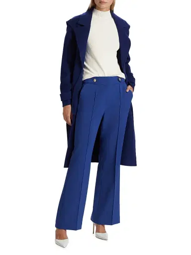 Elie Tahari Women's Pleated Boot-Cut Pants - Sapphire | Thumbnail 2 Elie Tahari Women's Pleated Boot-Cut Pants - Sapphire | Thumbnail 2
